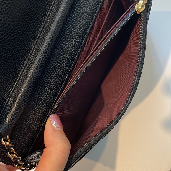 Chanel Wallet on Chain Gold Hardware Black Caviar Leather Cross Body Bag - Picture 17 of 17